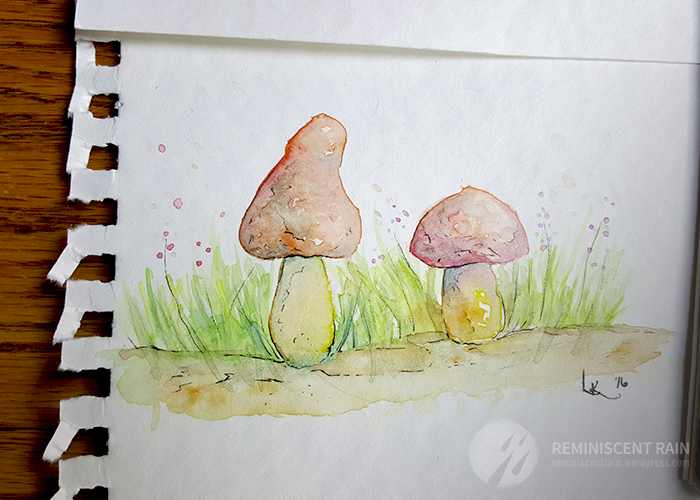 Detail of mushroom watercolor.